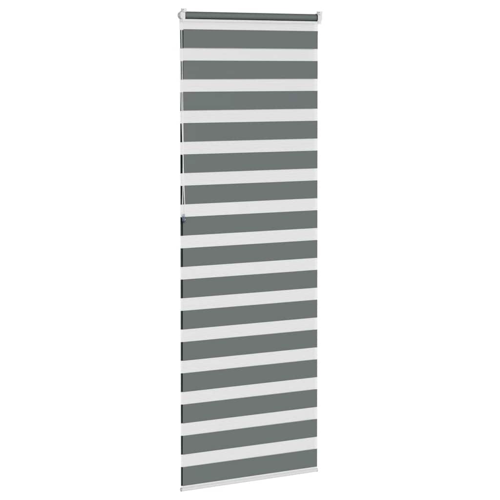 vidaXL Jaluzea tip zebra gri închis lățime țesătură 75,9 cm poliester
