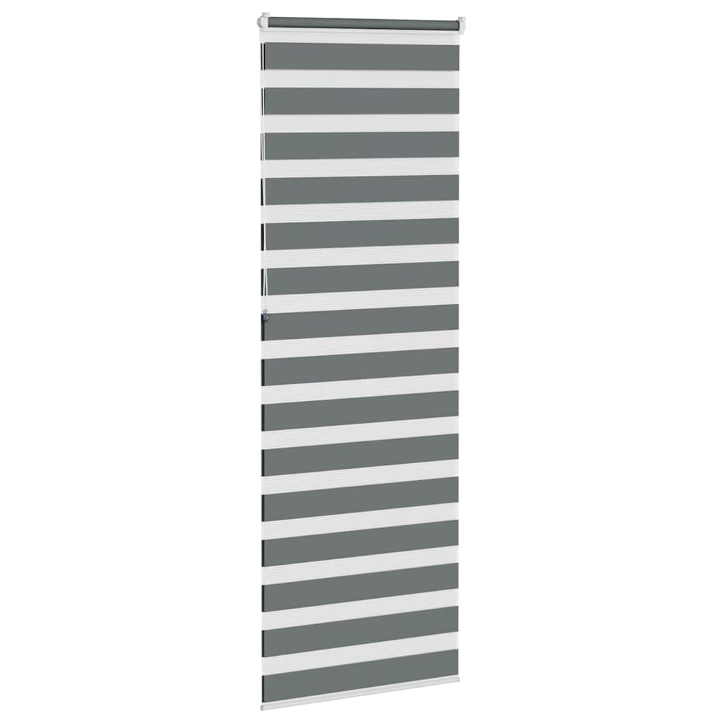vidaXL Jaluzea tip zebra gri închis lățime țesătură 80,9 cm poliester vidaXL Jaluzea tip zebra gri închis lățime țesătură 80,9 cm poliester