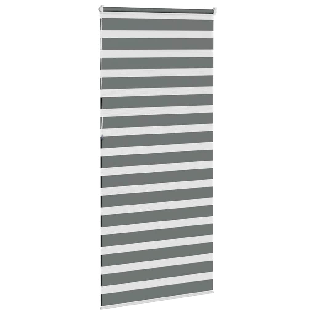 vidaXL Jaluzea tip zebra gri închis lățime țesătură 90,9 cm poliester