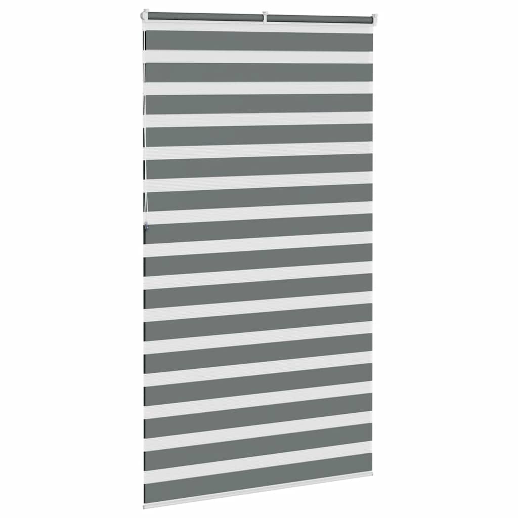 vidaXL Jaluzea tip zebra gri închis lățime țesătură 130,9 cm poliester