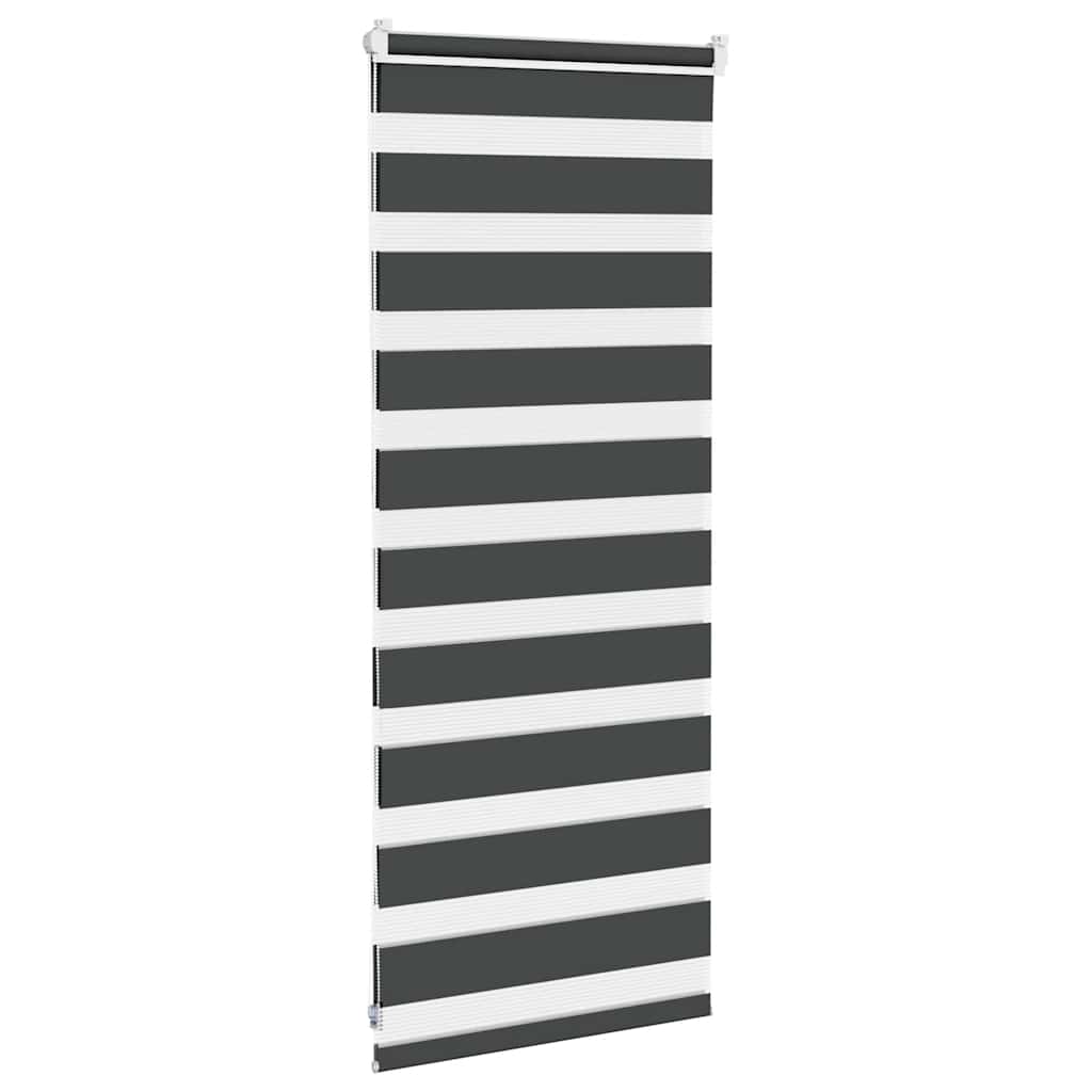 vidaXL Jaluzea tip zebra neagră lățime țesătură 55,9 cm poliester vidaXL Jaluzea tip zebra neagră lățime țesătură 55,9 cm poliester