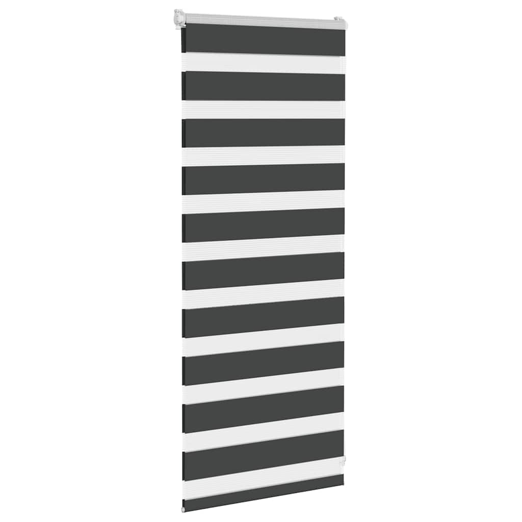 vidaXL Jaluzea tip zebra neagră lățime țesătură 60,9 cm poliester vidaXL Jaluzea tip zebra neagră lățime țesătură 60,9 cm poliester
