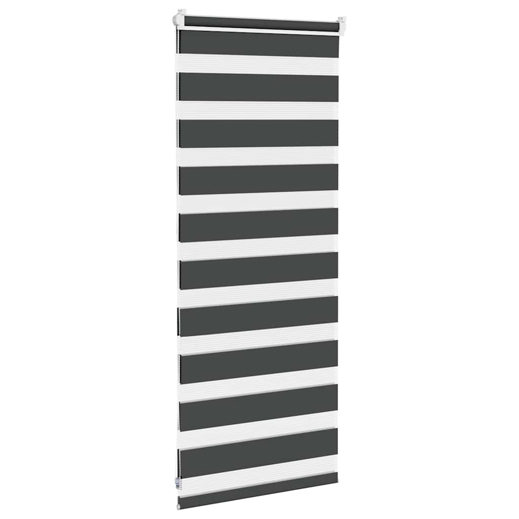 vidaXL Jaluzea tip zebra neagră lățime țesătură 60,9 cm poliester vidaXL Jaluzea tip zebra neagră lățime țesătură 60,9 cm poliester