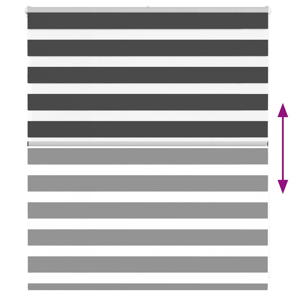 vidaXL Jaluzea tip zebra neagră lățime țesătură 120,9 cm poliester