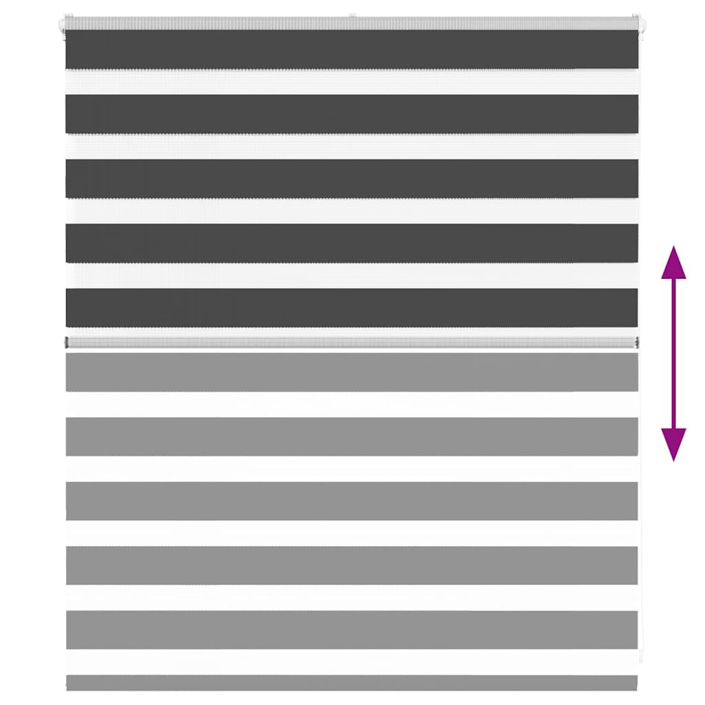 vidaXL Jaluzea tip zebra neagră lățime țesătură 125,9 cm poliester