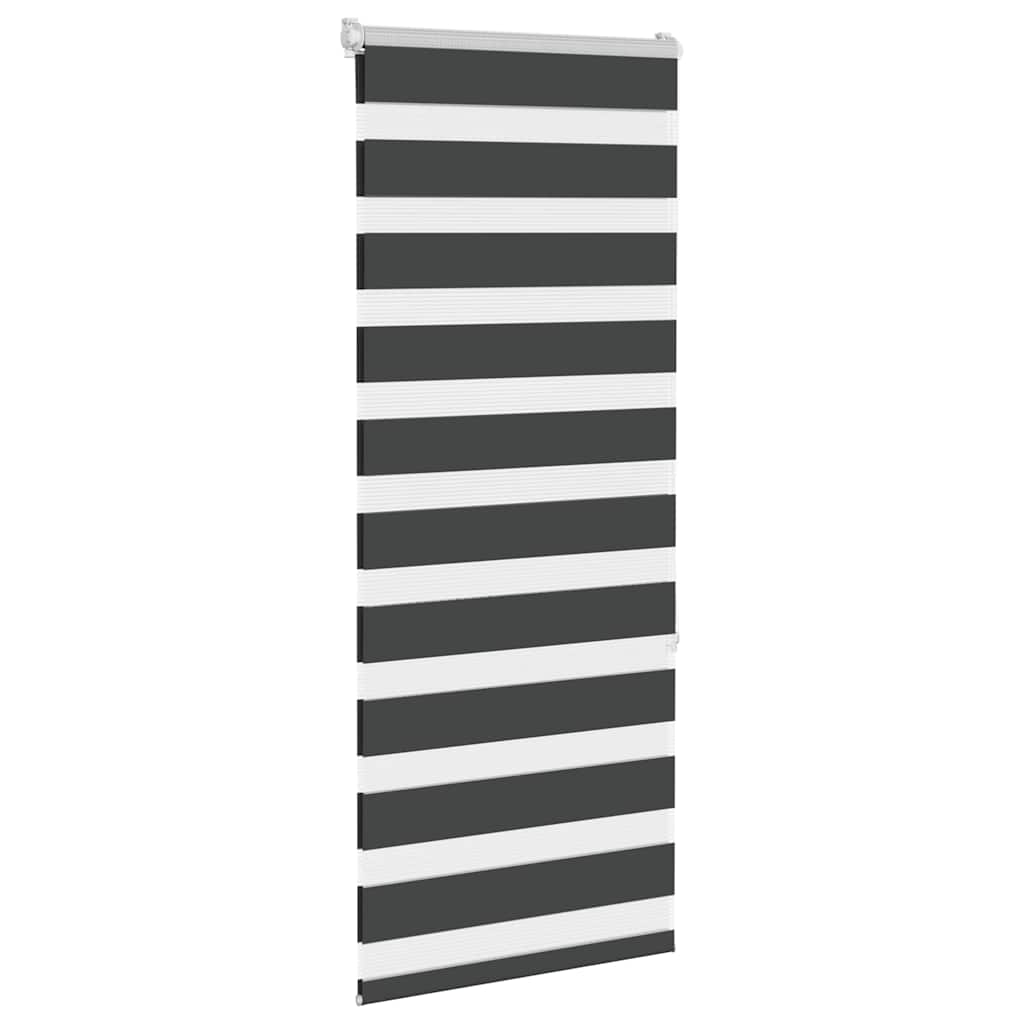 vidaXL Jaluzea tip zebra neagră lățime țesătură 50,9 cm poliester vidaXL Jaluzea tip zebra neagră lățime țesătură 50,9 cm poliester