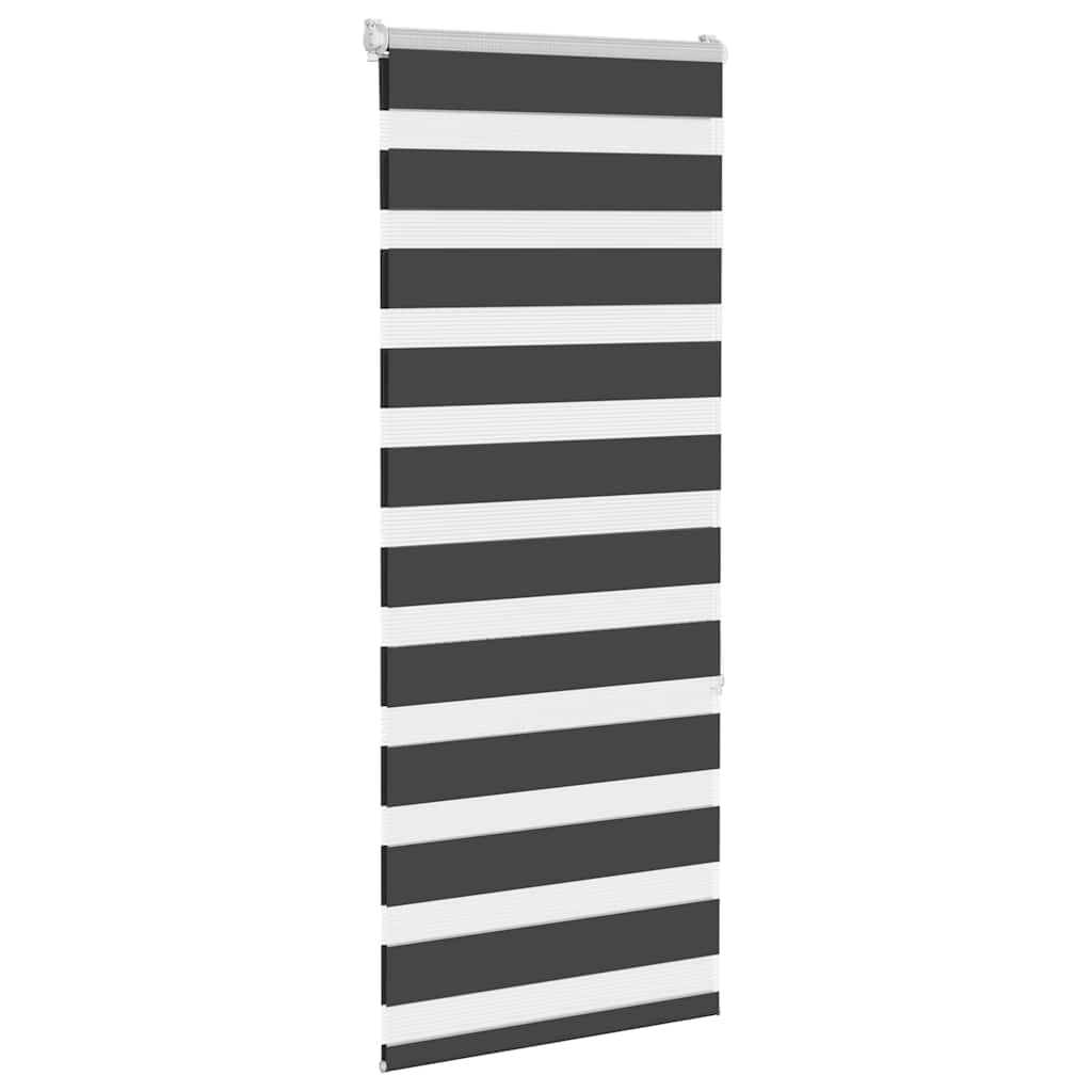 vidaXL Jaluzea tip zebra neagră lățime țesătură 60,9 cm poliester vidaXL Jaluzea tip zebra neagră lățime țesătură 60,9 cm poliester