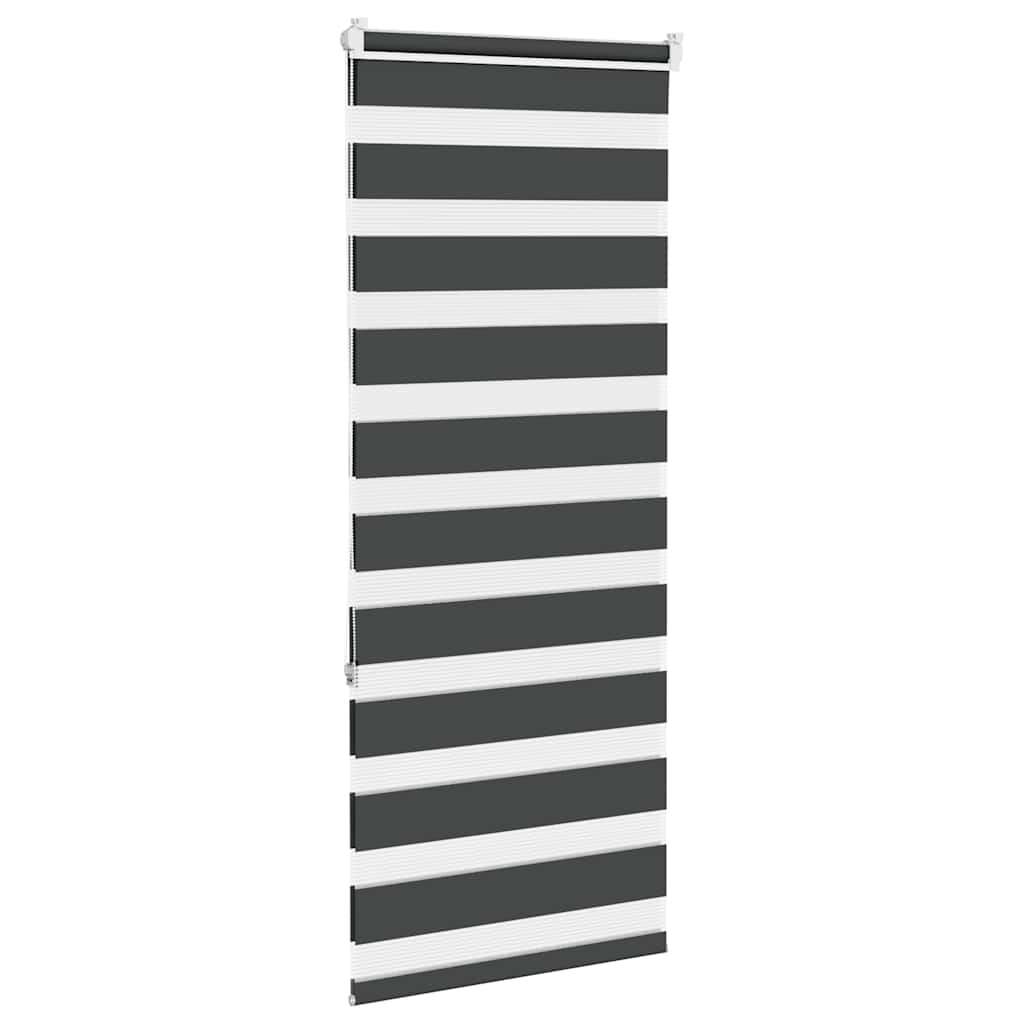 vidaXL Jaluzea tip zebra neagră lățime țesătură 60,9 cm poliester vidaXL Jaluzea tip zebra neagră lățime țesătură 60,9 cm poliester