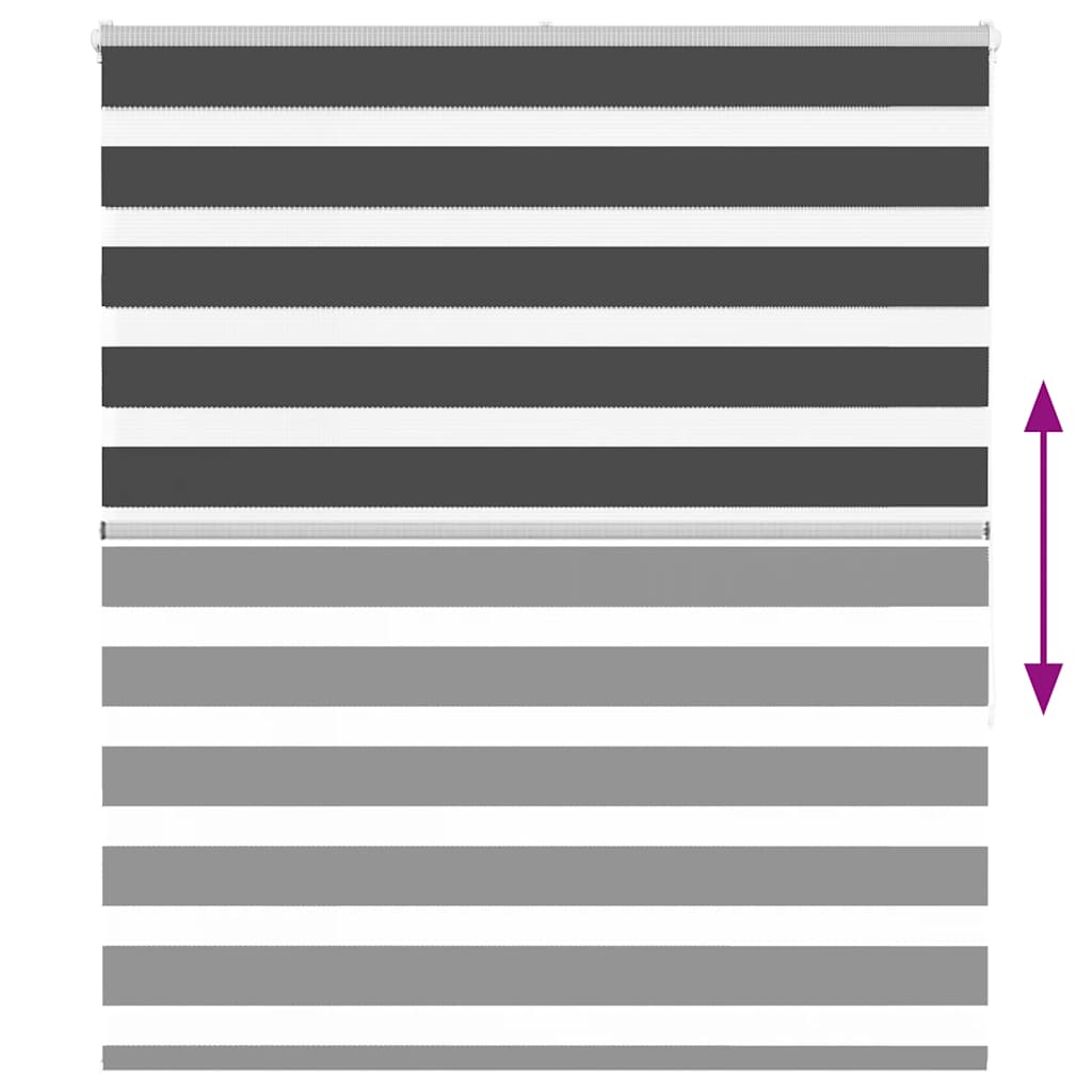 vidaXL Jaluzea tip zebra neagră lățime țesătură 120,9 cm poliester