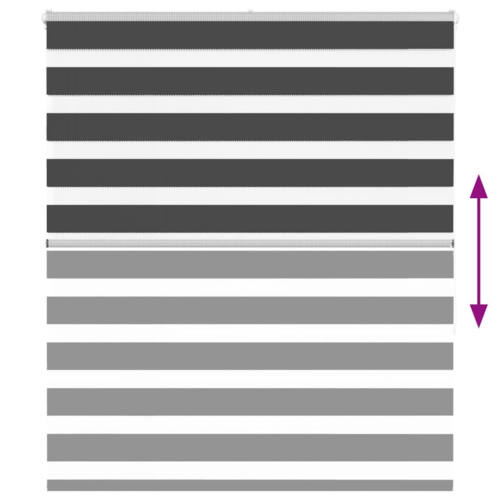 vidaXL Jaluzea tip zebra neagră lățime țesătură 125,9 cm poliester