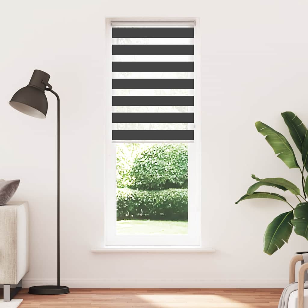 vidaXL Jaluzea tip zebra neagră lățime țesătură 65,9 cm poliester vidaXL Jaluzea tip zebra neagră lățime țesătură 65,9 cm poliester