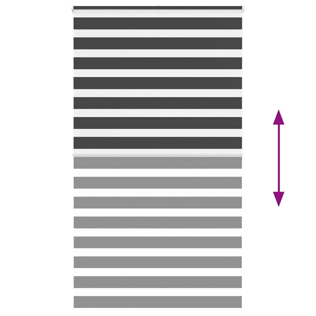 vidaXL Jaluzea tip zebra neagră lățime țesătură 125,9 cm poliester