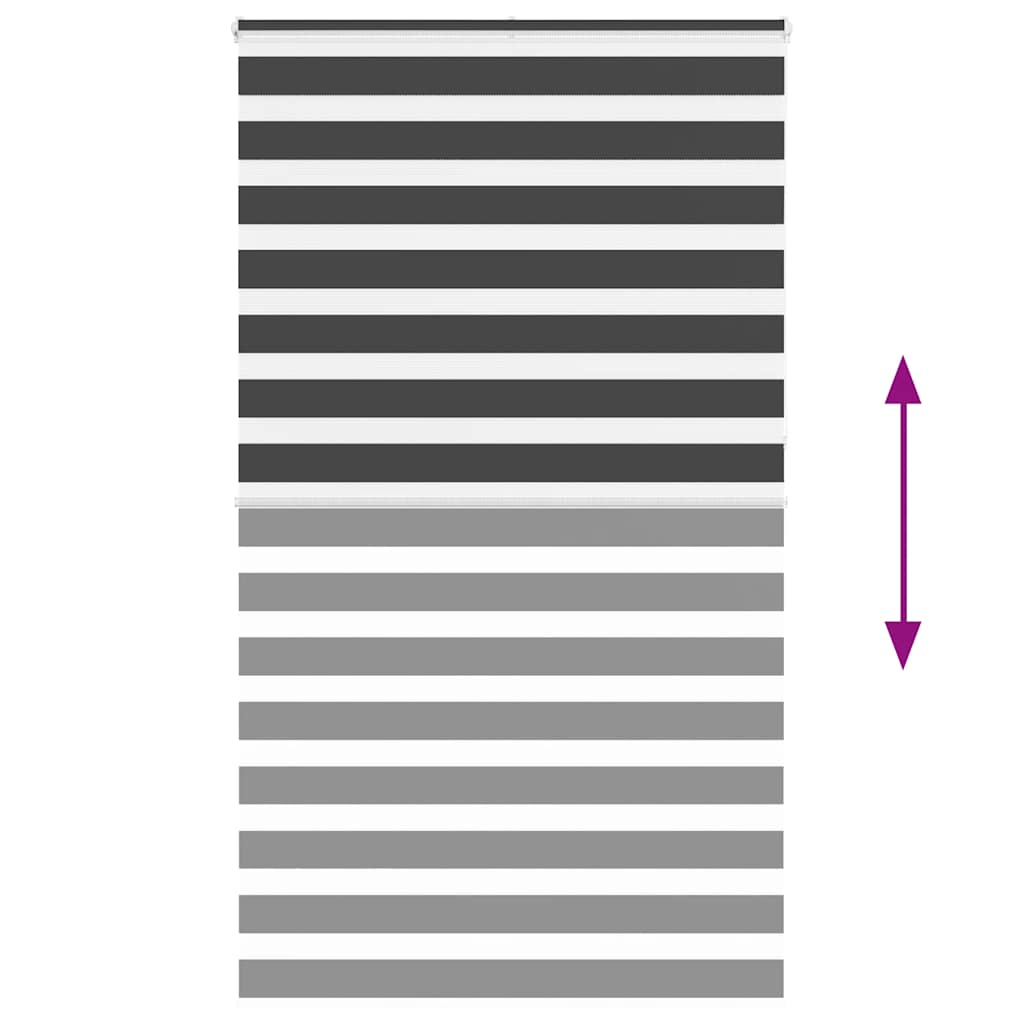 vidaXL Jaluzea tip zebra neagră lățime țesătură 120,9 cm poliester