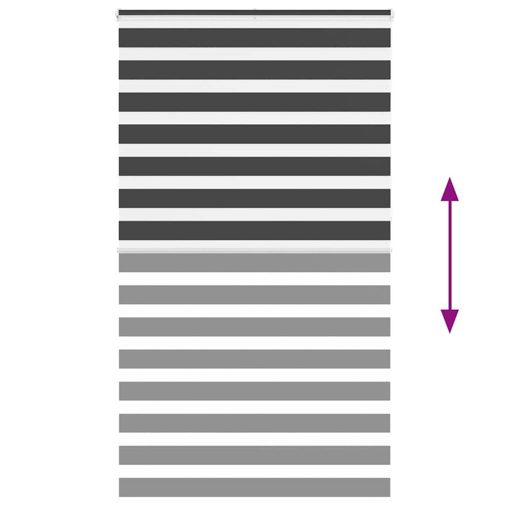 vidaXL Jaluzea tip zebra neagră lățime țesătură 125,9 cm poliester