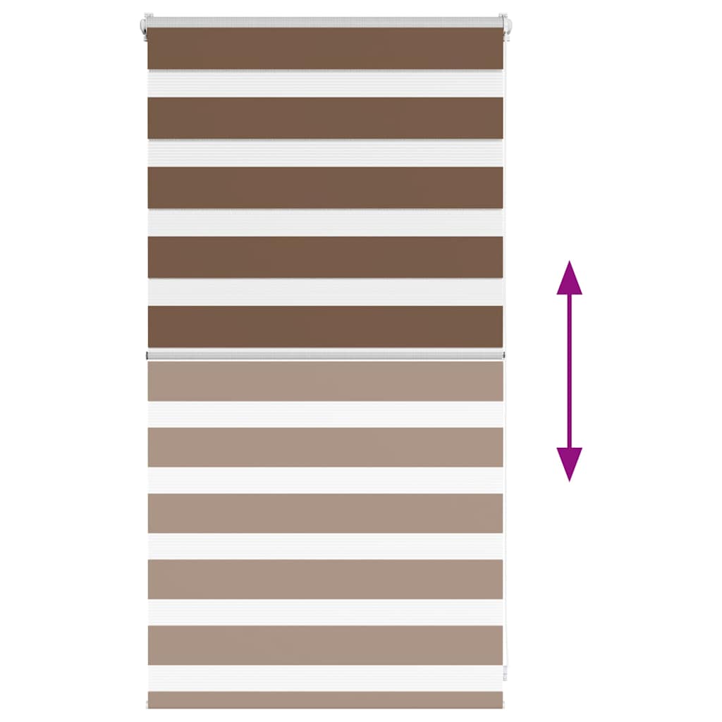 vidaXL Jaluzea tip zebra maro lățime țesătură 75,9 cm poliester