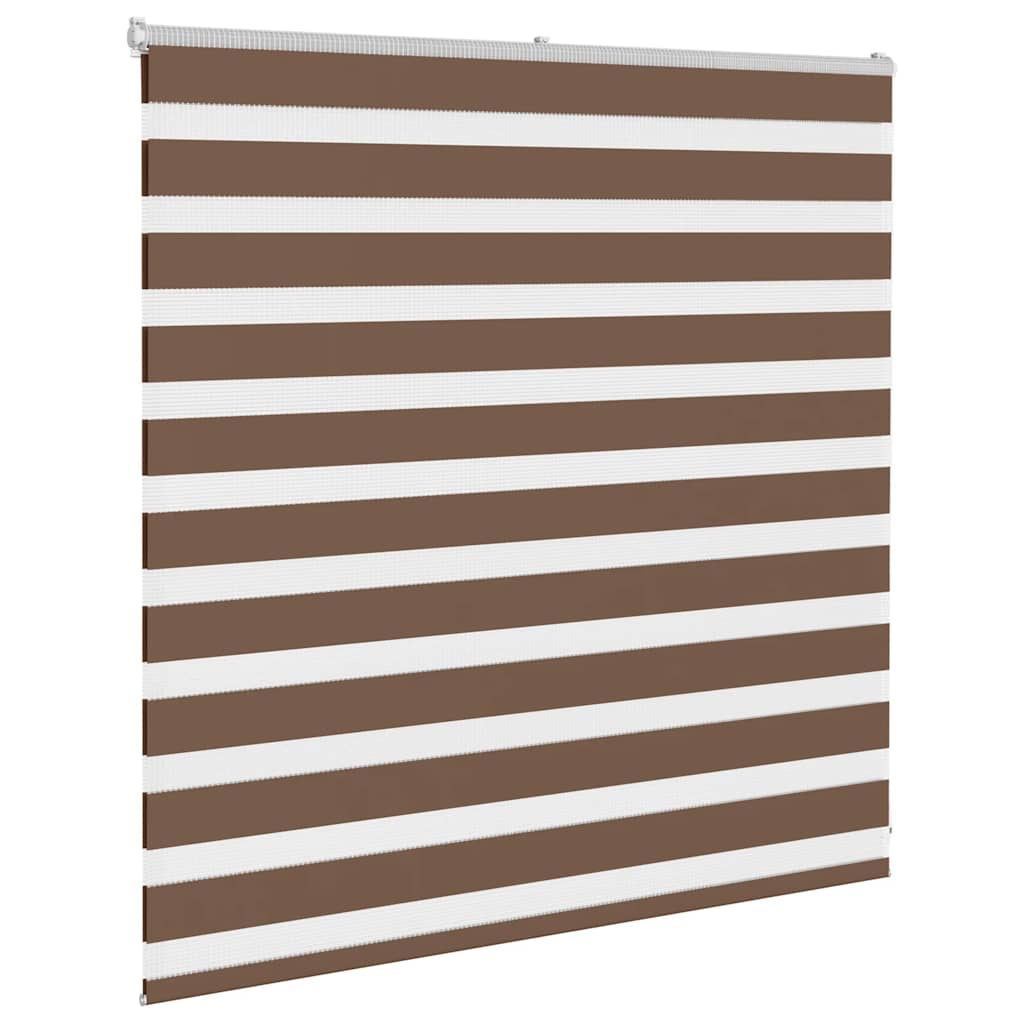 vidaXL Jaluzea tip zebra maro lățime țesătură 140,9 cm poliester
