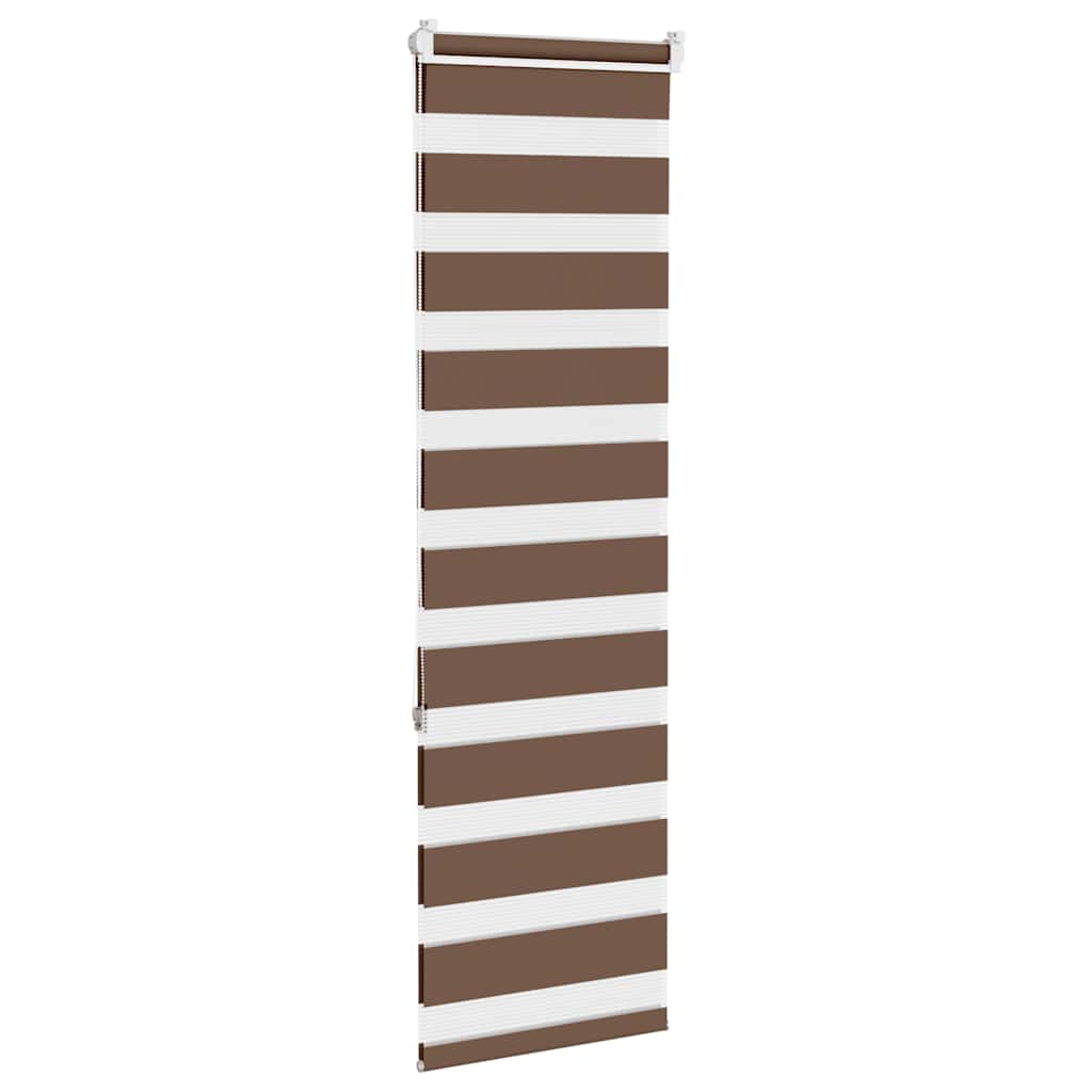 vidaXL Jaluzea tip zebra maro lățime țesătură 40,9 cm poliester