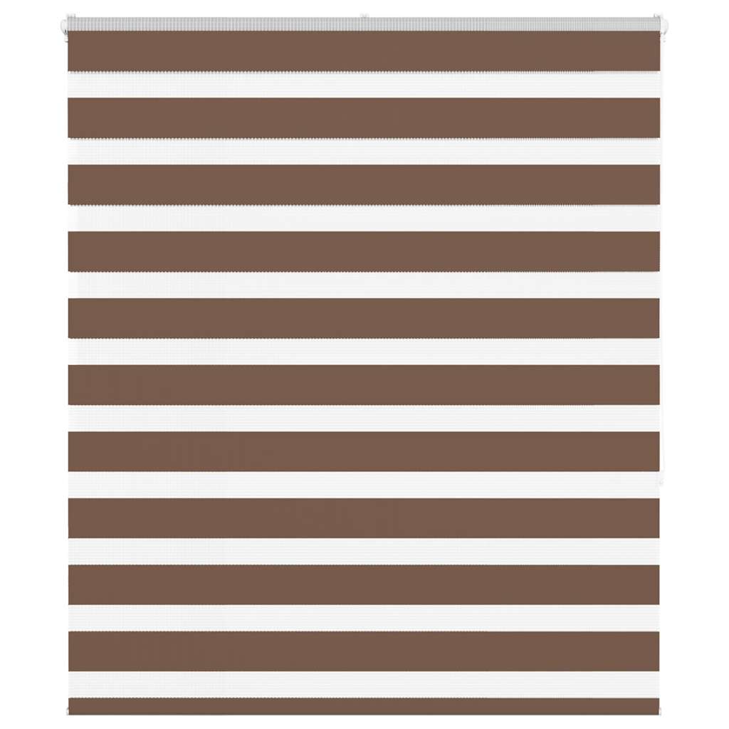 vidaXL Jaluzea tip zebra maro lățime țesătură 125,9 cm poliester