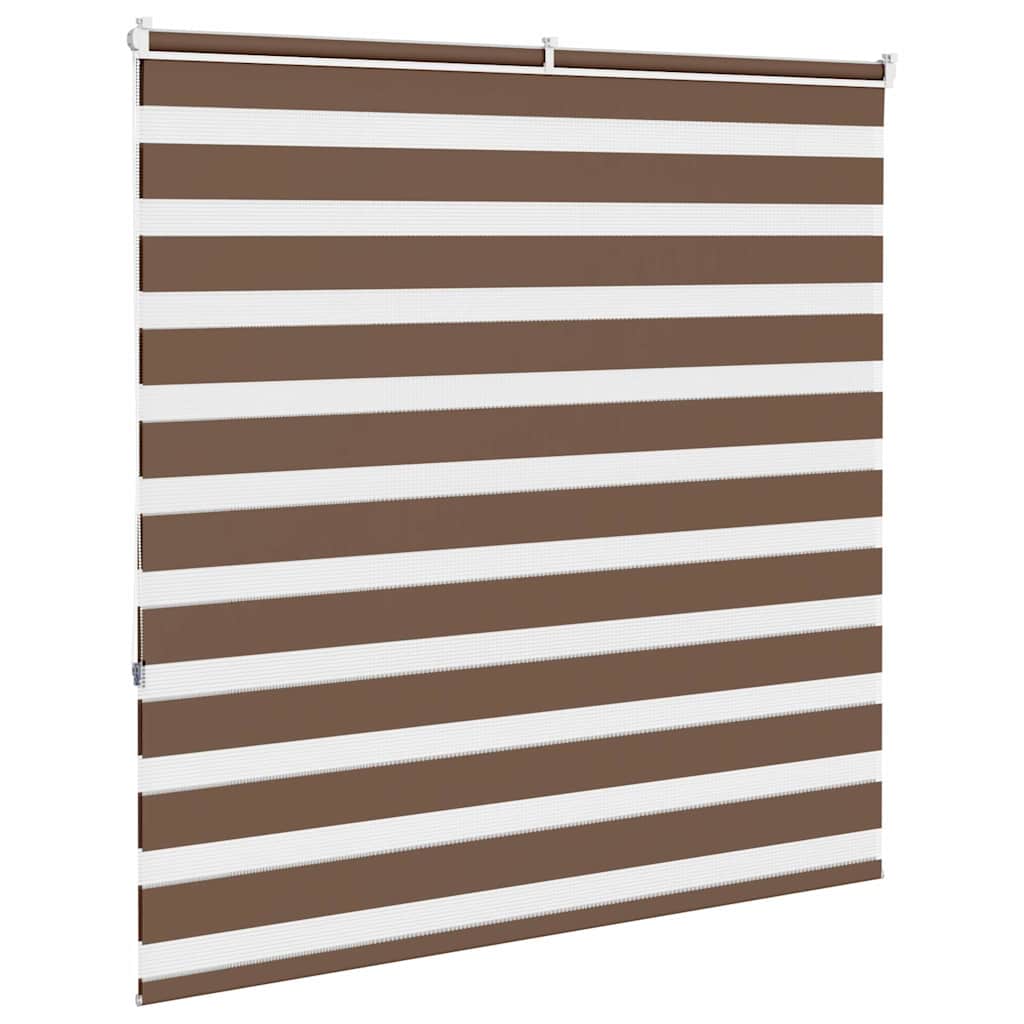 vidaXL Jaluzea tip zebra maro lățime țesătură 140,9 cm poliester