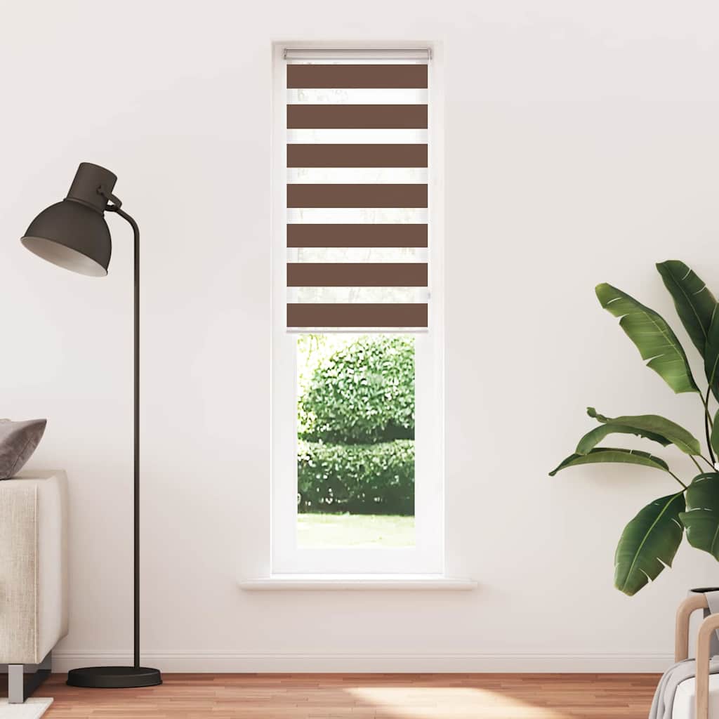 vidaXL Jaluzea tip zebra maro lățime țesătură 60,9 cm poliester