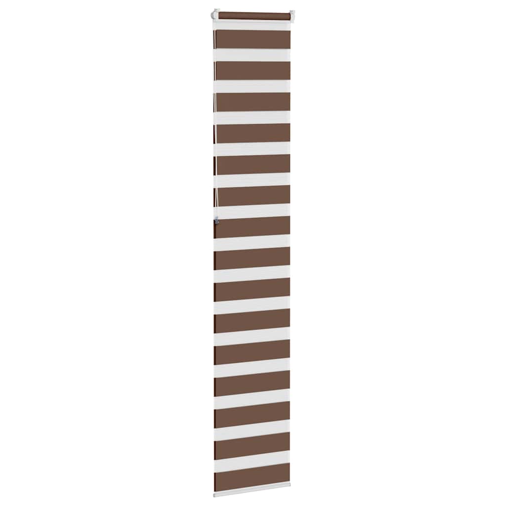 vidaXL Jaluzea tip zebra maro lățime țesătură 40,9 cm poliester