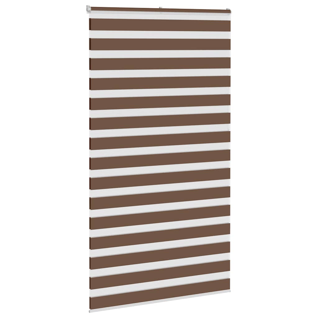 vidaXL Jaluzea tip zebra maro lățime țesătură 130,9 cm poliester