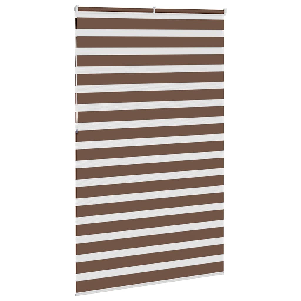vidaXL Jaluzea tip zebra maro lățime țesătură 140,9 cm poliester