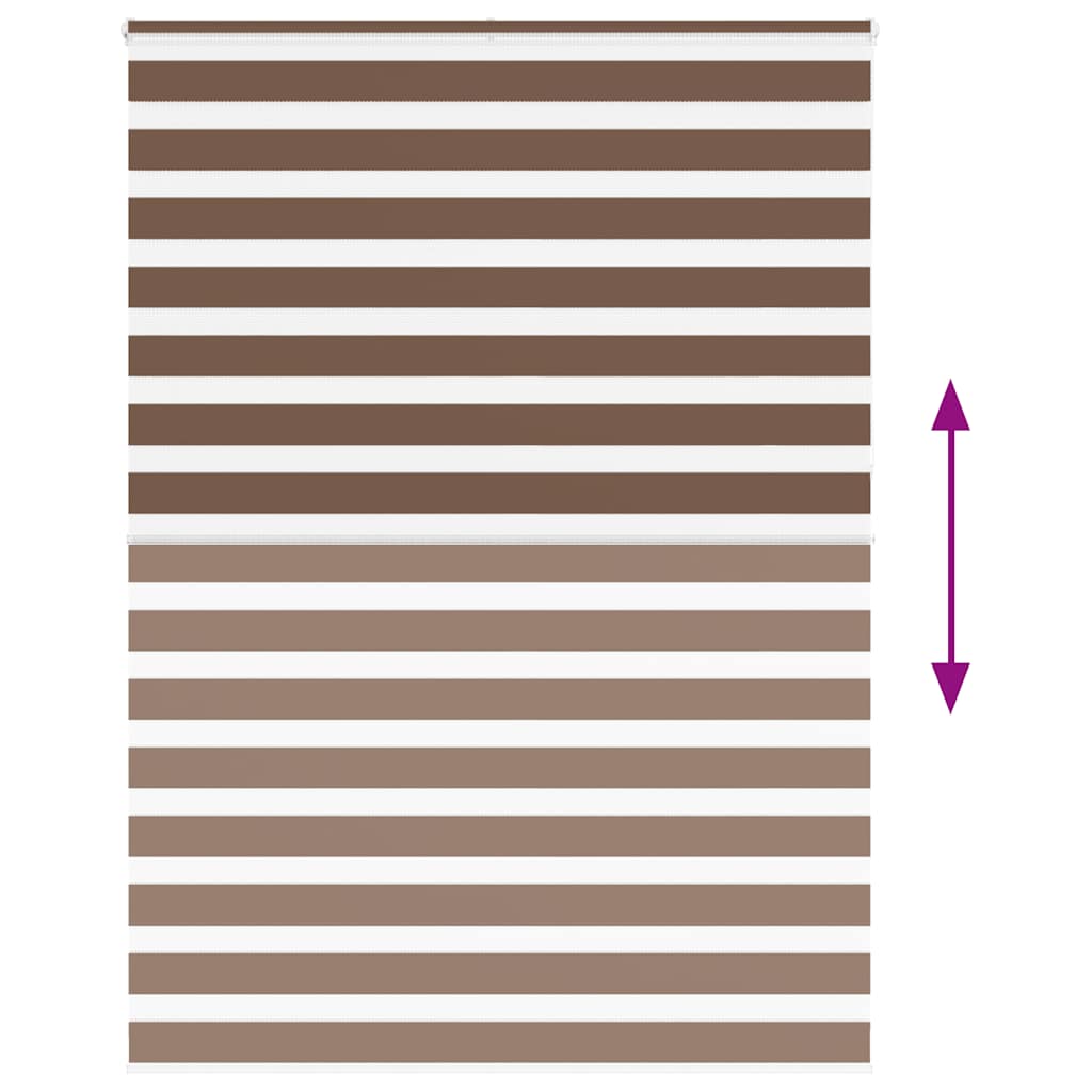vidaXL Jaluzea tip zebra maro lățime țesătură 160,9 cm poliester