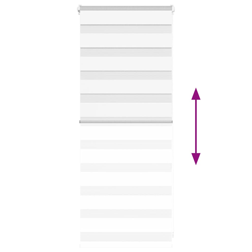 vidaXL Jaluzea tip zebra alb lățime țesătură 50,9 cm poliester