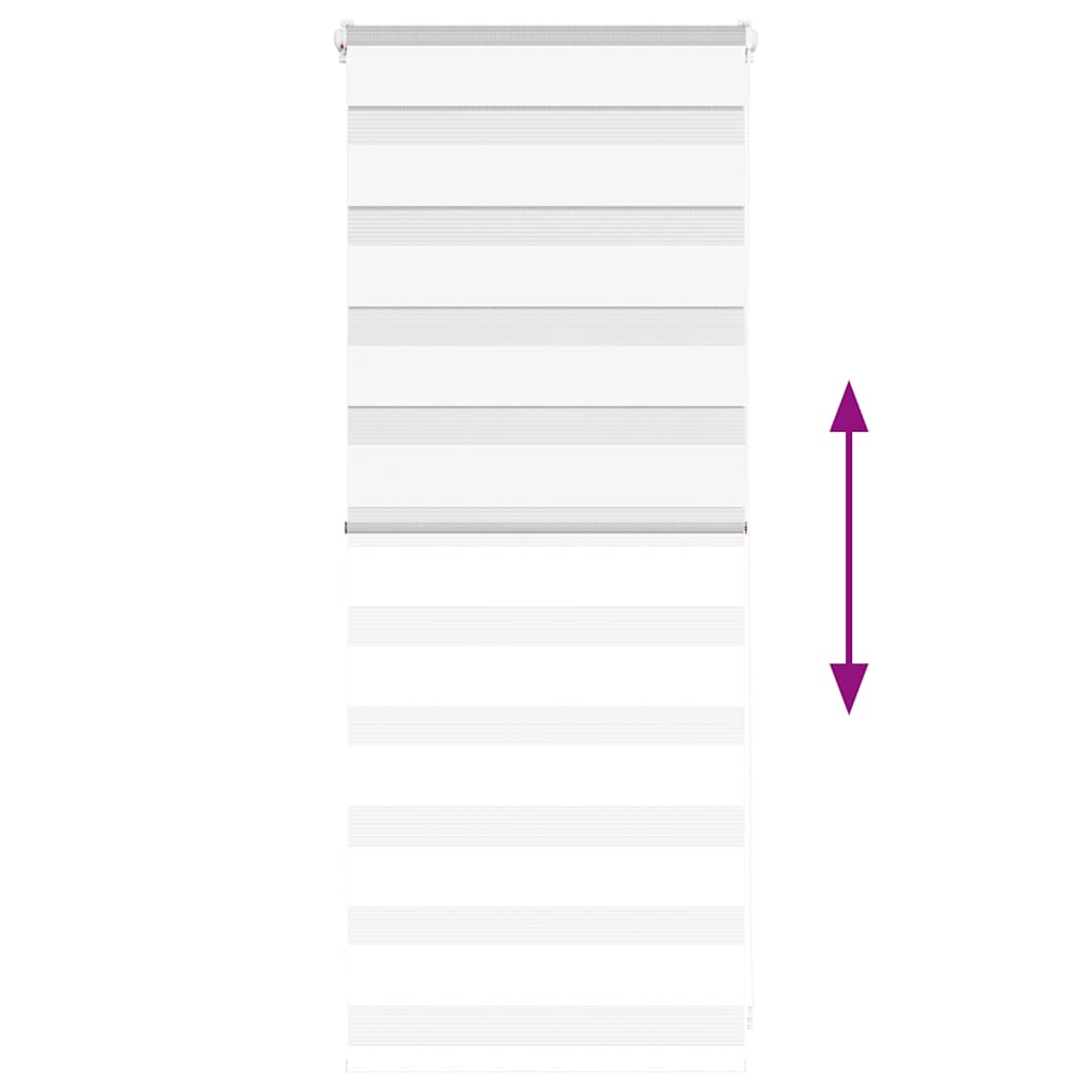 vidaXL Jaluzea tip zebra alb lățime țesătură 60,9 cm poliester