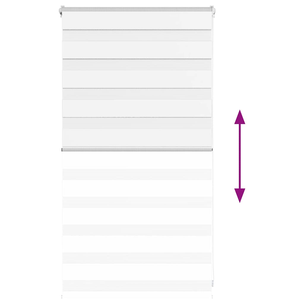 vidaXL Jaluzea tip zebra alb lățime țesătură 80,9 cm poliester