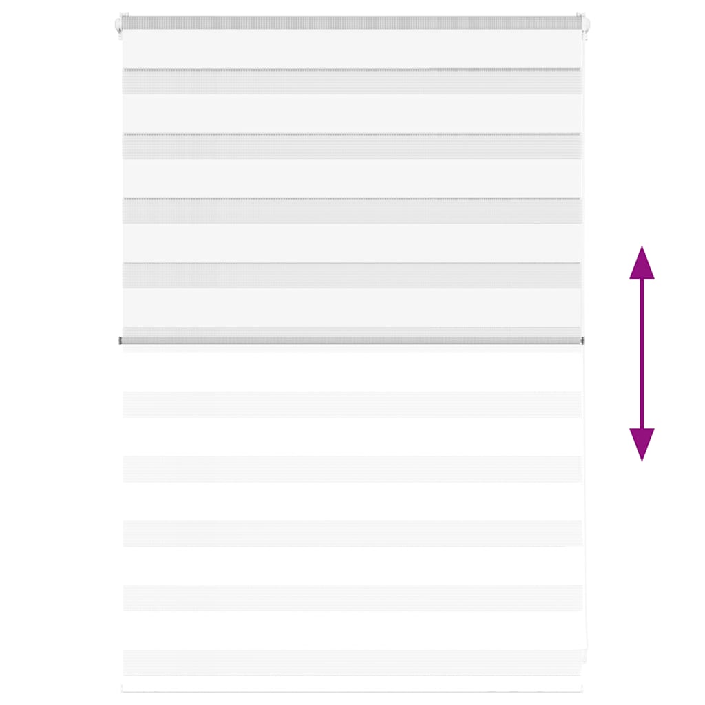 vidaXL Jaluzea tip zebra alb lățime țesătură 90,9 cm poliester