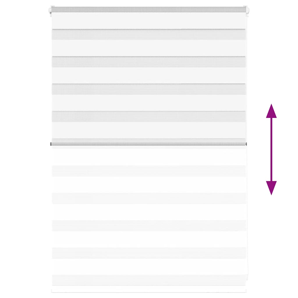 vidaXL Jaluzea tip zebra alb lățime țesătură 95,9 cm poliester