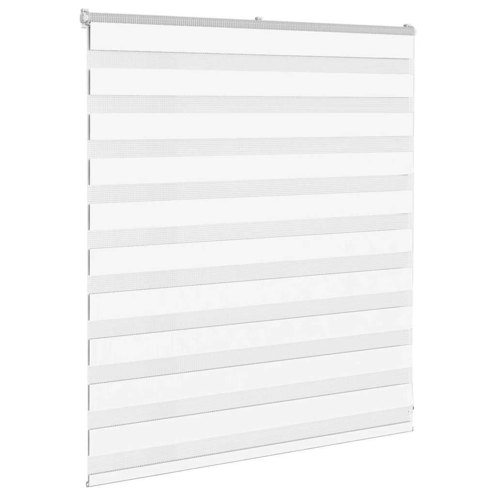 vidaXL Jaluzea tip zebra alb lățime țesătură 125,9 cm poliester