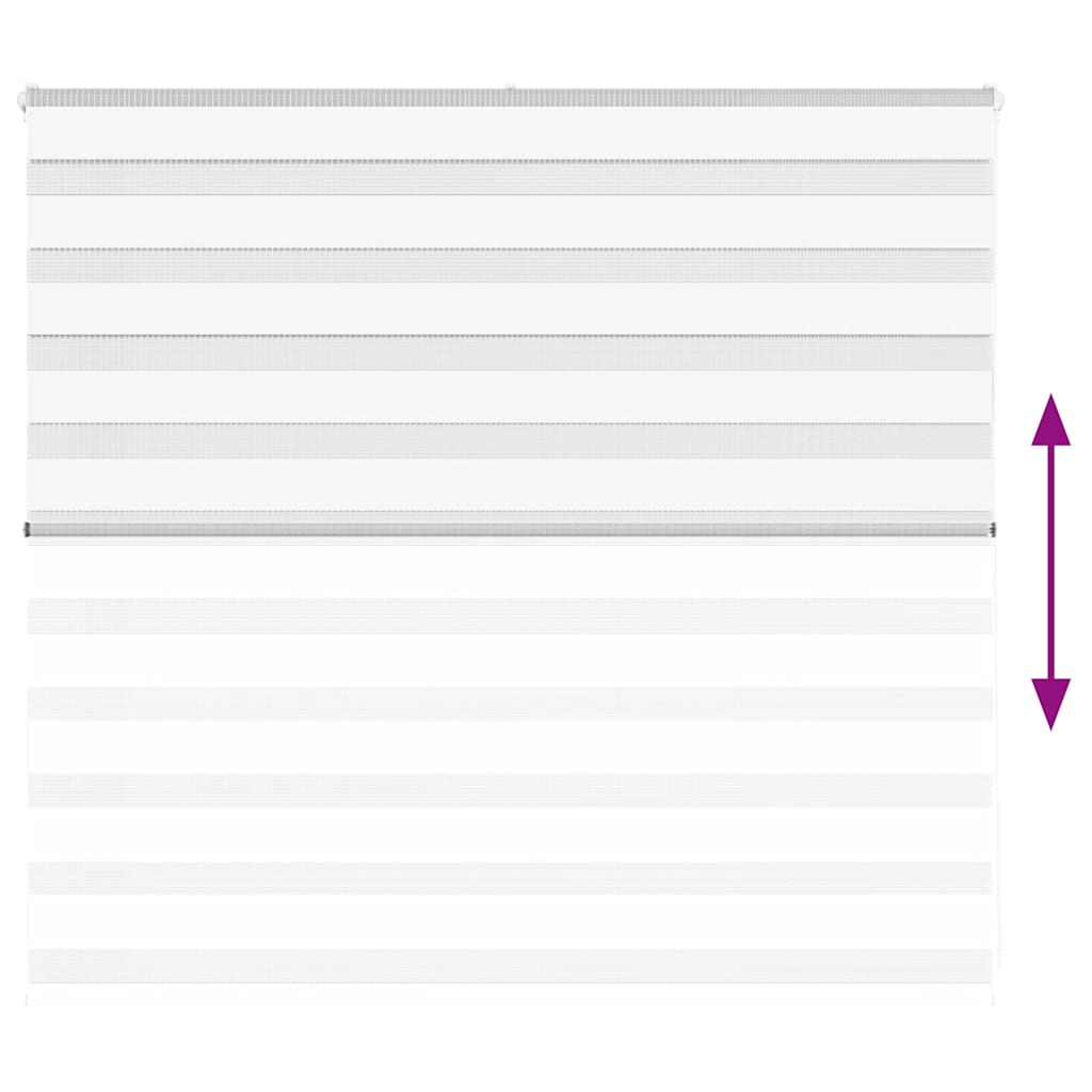 vidaXL Jaluzea tip zebra alb lățime țesătură 155,9 cm poliester