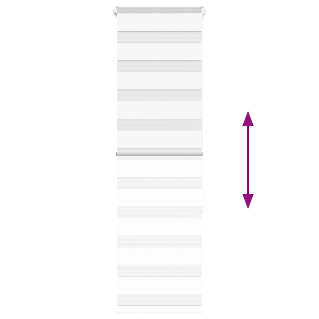 vidaXL Jaluzea tip zebra alb lățime țesătură 40,9 cm poliester