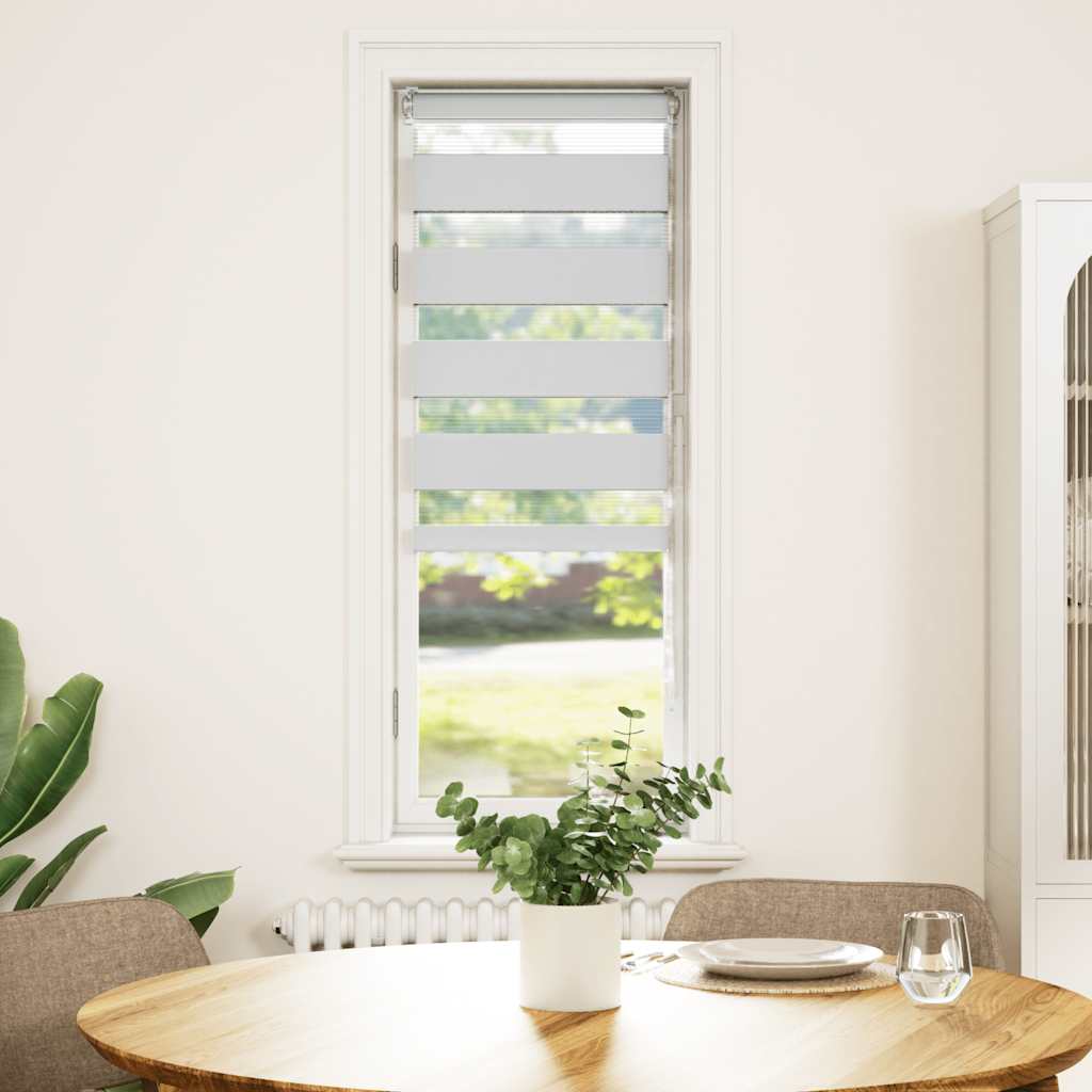 vidaXL Jaluzea tip zebra alb lățime țesătură 45,9 cm poliester