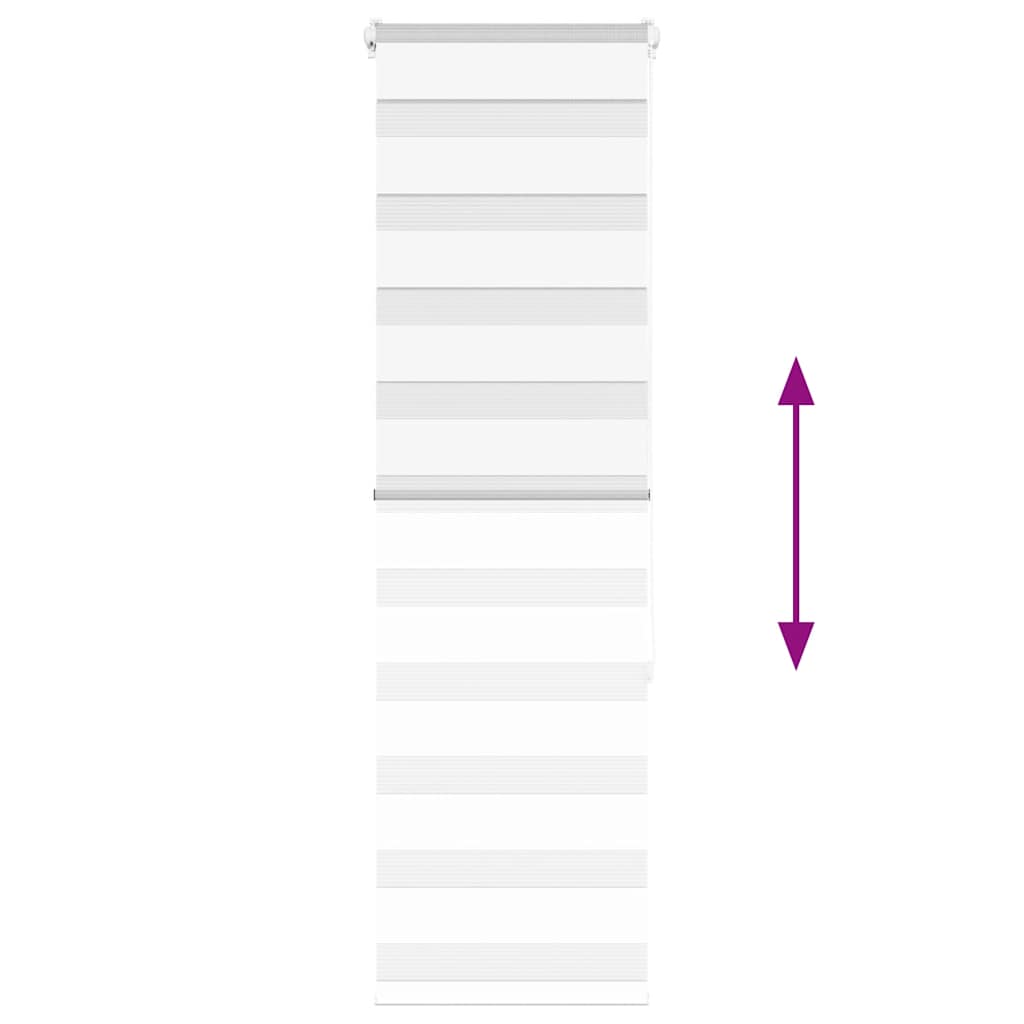 vidaXL Jaluzea tip zebra alb lățime țesătură 45,9 cm poliester