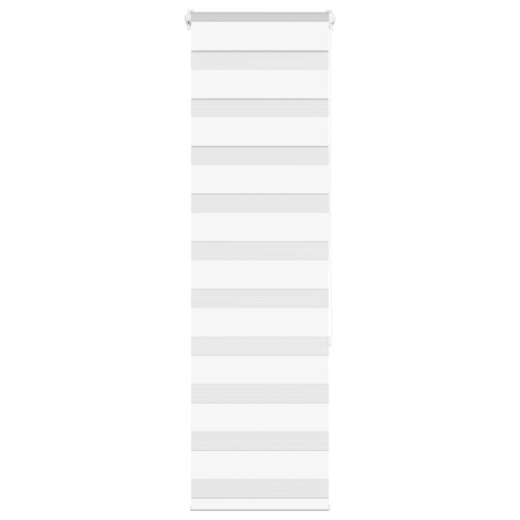 vidaXL Jaluzea tip zebra alb lățime țesătură 45,9 cm poliester