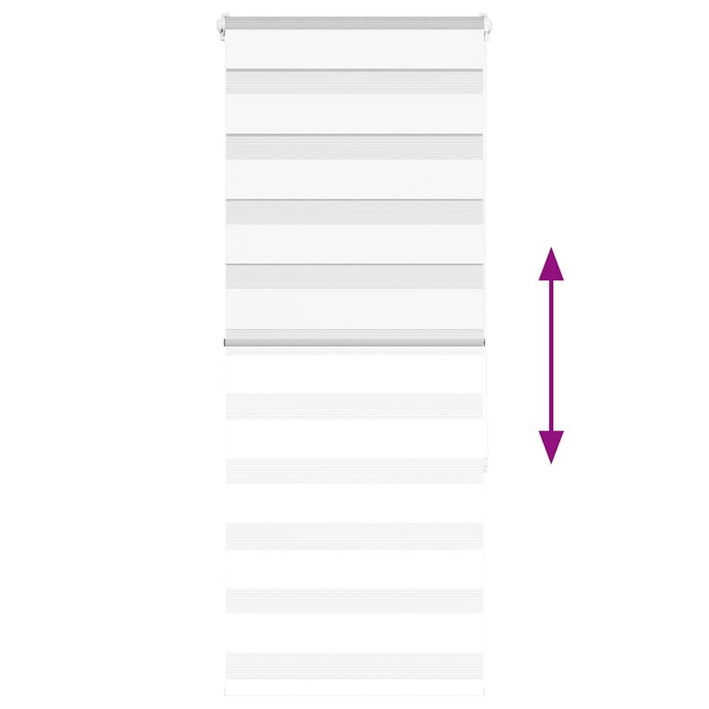 vidaXL Jaluzea tip zebra alb lățime țesătură 50,9 cm poliester