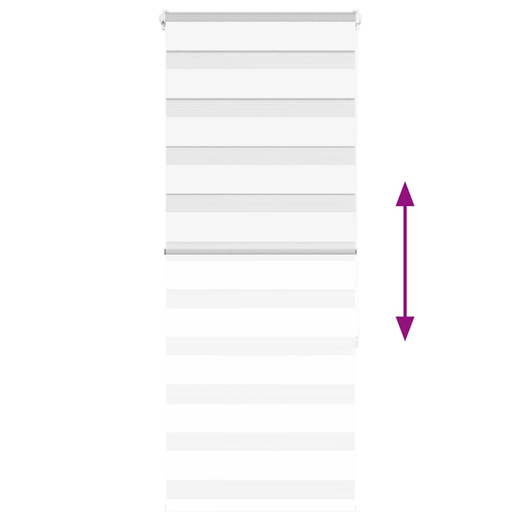 vidaXL Jaluzea tip zebra alb lățime țesătură 60,9 cm poliester