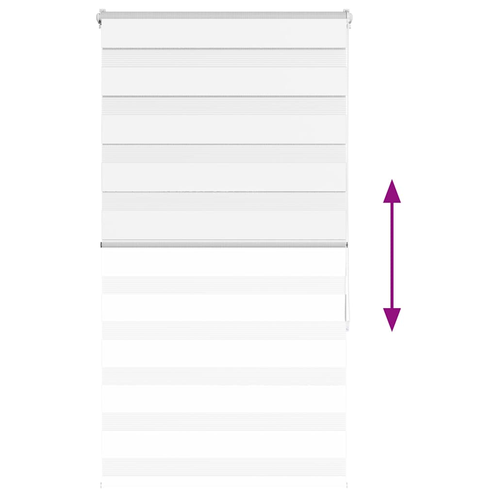 vidaXL Jaluzea tip zebra alb lățime țesătură 65,9 cm poliester