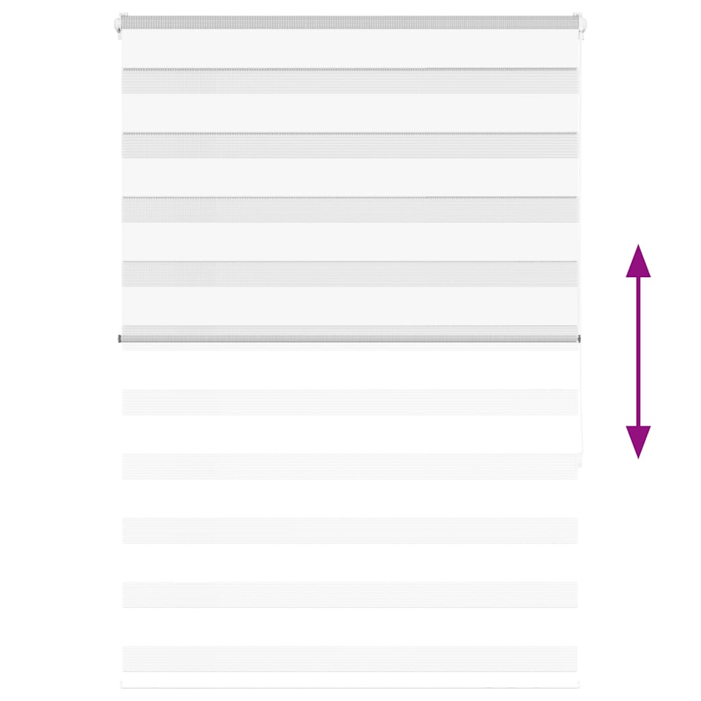 vidaXL Jaluzea tip zebra alb lățime țesătură 90,9 cm poliester