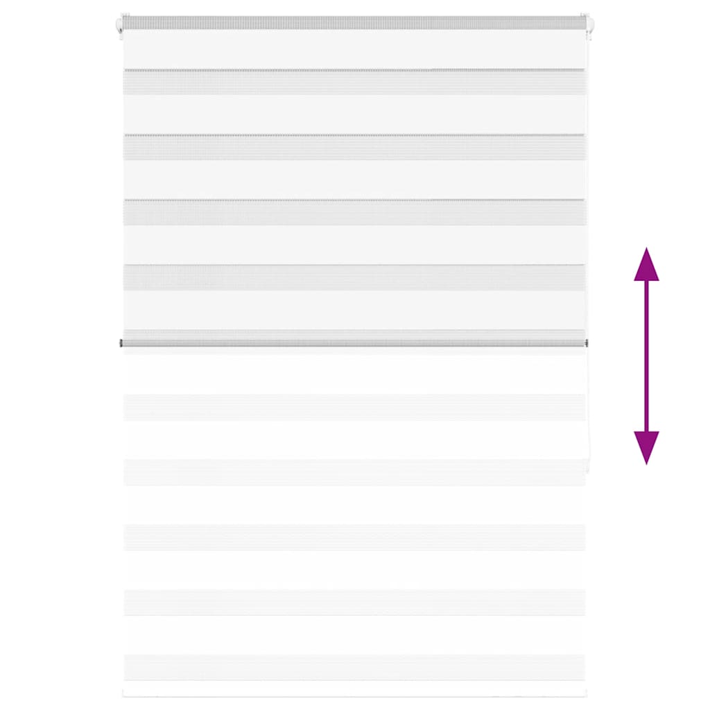 vidaXL Jaluzea tip zebra alb lățime țesătură 95,9 cm poliester