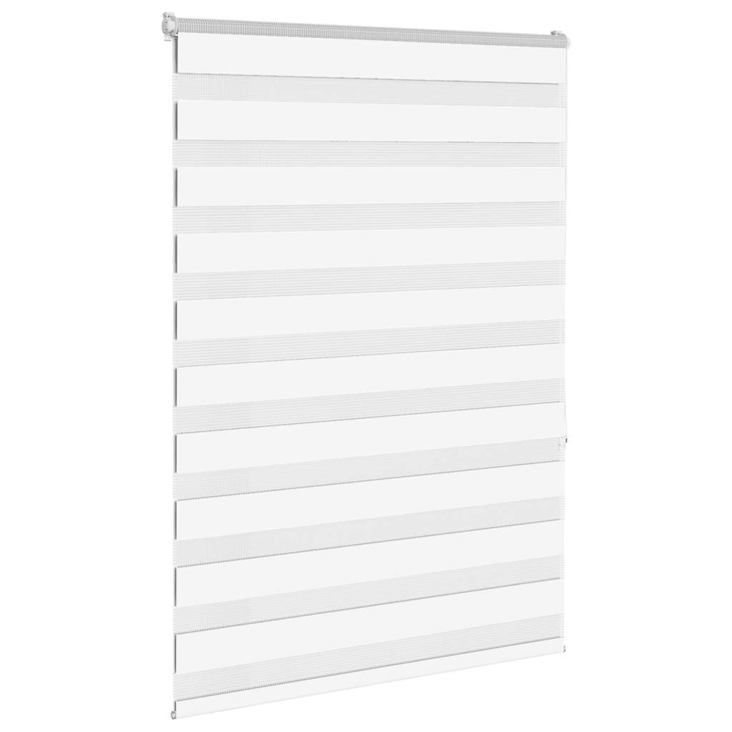 vidaXL Jaluzea tip zebra alb lățime țesătură 110,9 cm poliester