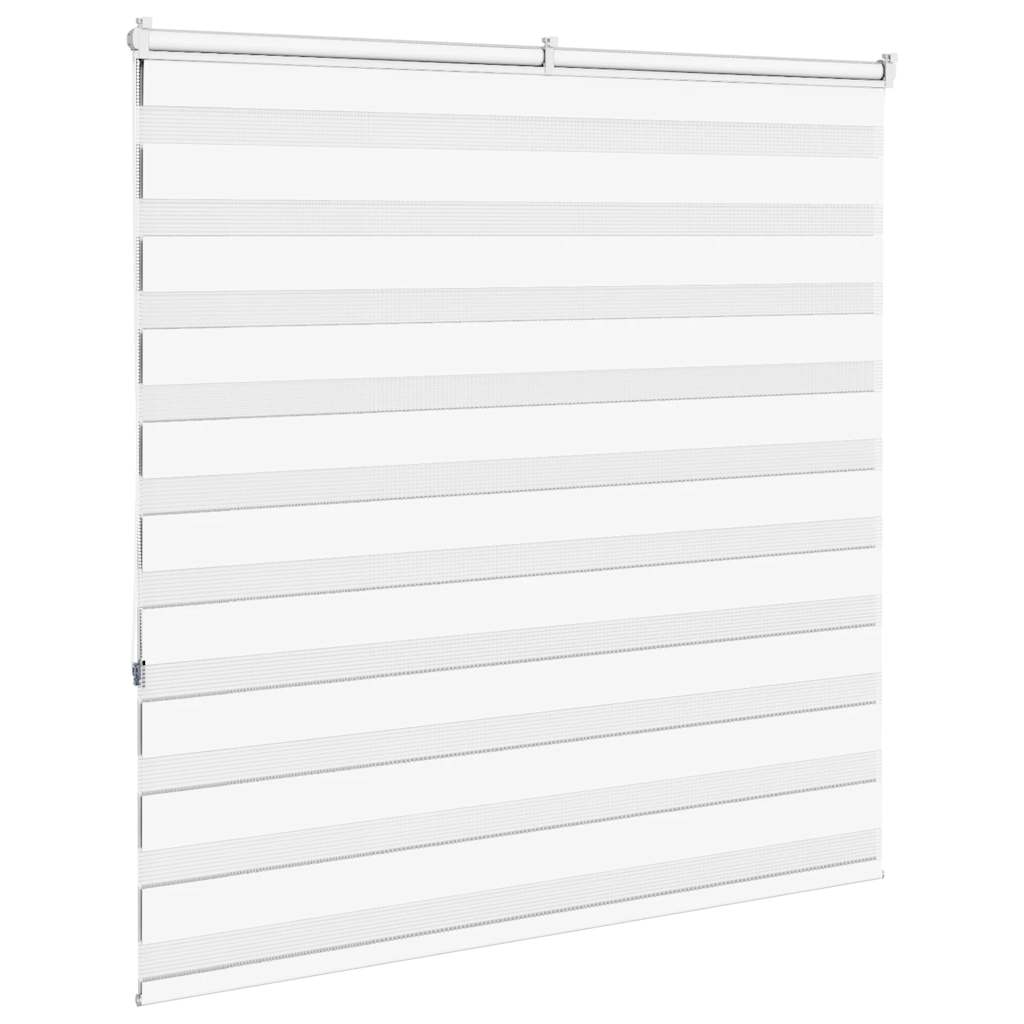 vidaXL Jaluzea tip zebra alb lățime țesătură 135,9 cm poliester