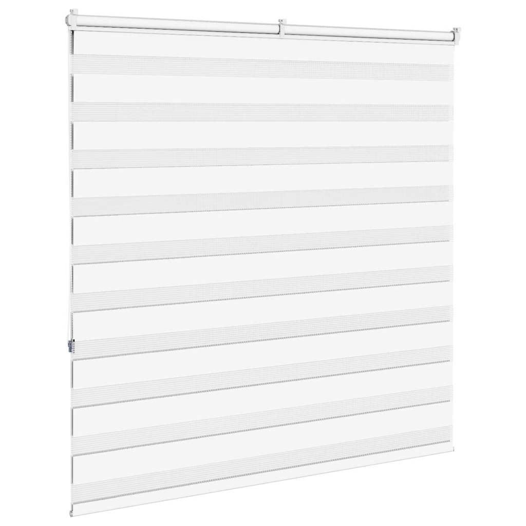 vidaXL Jaluzea tip zebra alb lățime țesătură 145,9 cm poliester