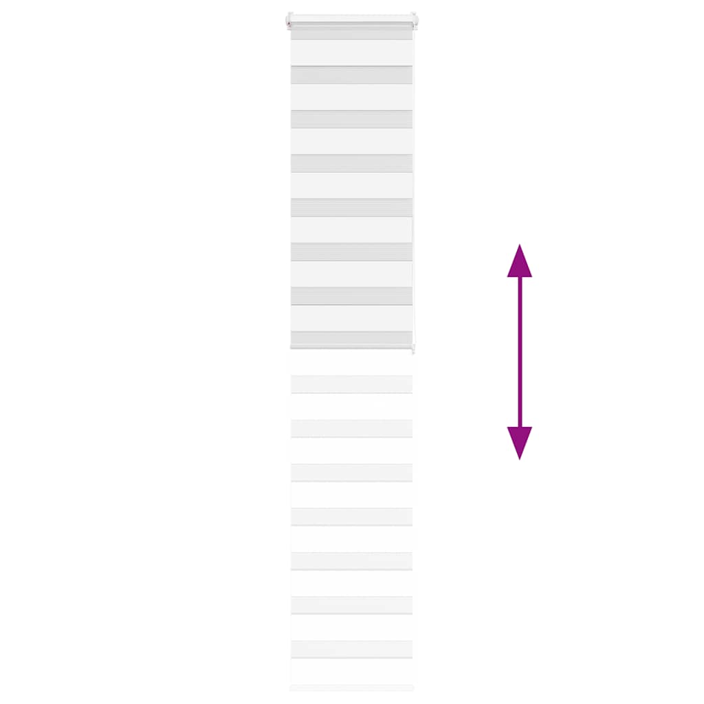 vidaXL Jaluzea tip zebra alb lățime țesătură 40,9 cm poliester