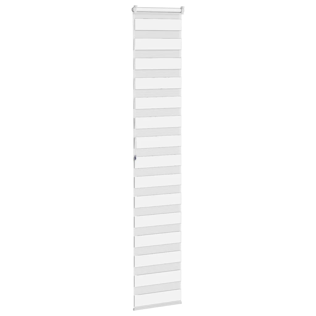 vidaXL Jaluzea tip zebra alb lățime țesătură 45,9 cm poliester