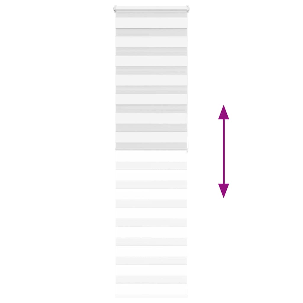 vidaXL Jaluzea tip zebra alb lățime țesătură 50,9 cm poliester